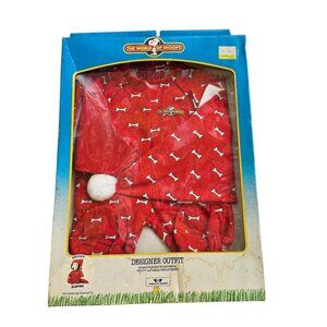 World Of Snoopy Designer Outfit Red Pajamas Bone Pattern For Talking Snoopy